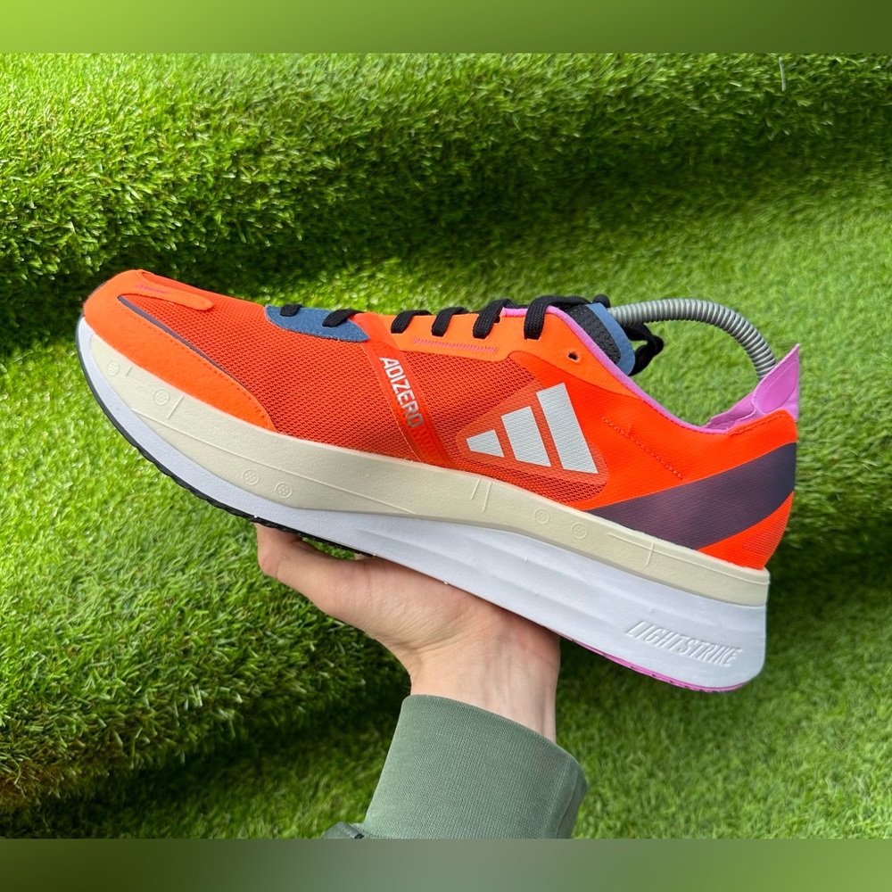 Running shoes Adidas Adizero Boston 11 Solar Orange Brand new Men's shoes 12 sz - Picture 3 of 6